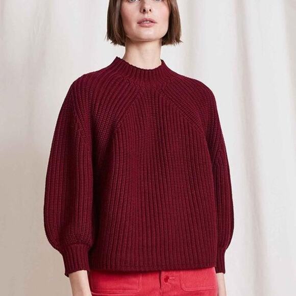 Apiece Apart Eco Nueva Merel Sweater in Chipotle Red - Picture 4 of 9